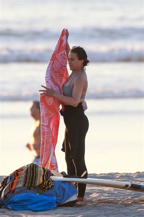 michelle rodriguez beach|Michelle Rodriguez has a Bond girl moment in a peach bikini .